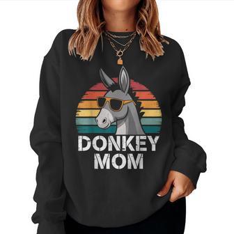 Retro Donkey Mom Sunglasses Cool Mom Retro Vibes Cool Women Sweatshirt - Monsterry