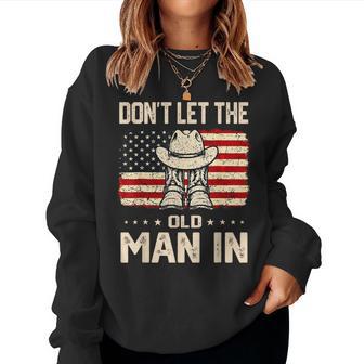 Retro Don't Let The Old Man In Cowboy Us Flag For Women Women Sweatshirt - Thegiftio UK