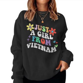 Retro Groovy Just A Girl Fromietnam Día De La Madre 2023 Sudadera Mujer - Regaloses