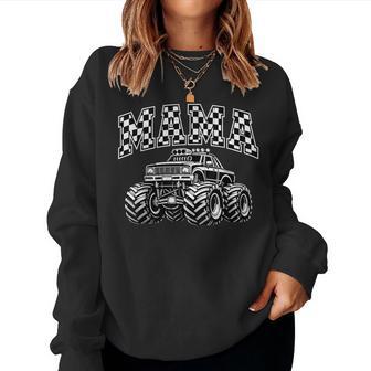 Retro Mama Monster Truck Birthday Matching Mom Monster Truck Women Sweatshirt | Seseable UK