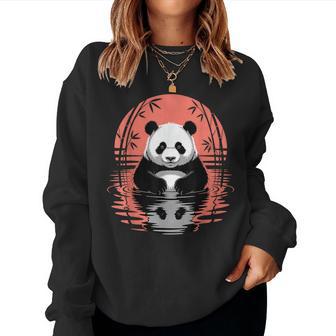 Retro Panda Bär Ästhetische Grafik Herren Damen Lustiger Panda Sweatshirt Frauen - Seseable