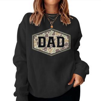 Retro Varsity Camo Dad Duck Hunting Camouflage Father’S Day Women Sweatshirt - Monsterry