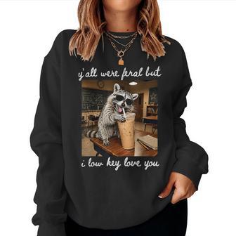 Retro Y'all Were Feral But I Low Key Love You Teacher Life Women Sweatshirt - Thegiftio UK