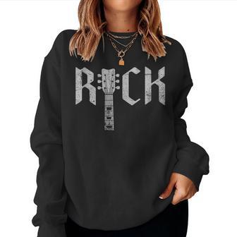 Rock On Guitar Rock And Roll Hombres Es Rock Band Punk Goth In Mangas Sudadera Mujer - Regaloses