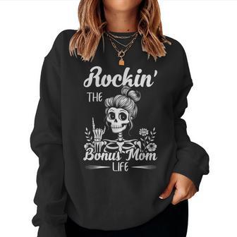Rocking The Bonus Mom Life Best Stepmom Ever Stepmother Women Sweatshirt - Thegiftio UK