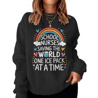 School Nurse Saving The World One Ice Pack At A Time Women Sweatshirt - Thegiftio UK