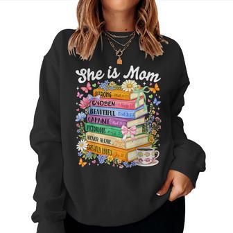 She Is Mom Christian Mama Bible Verse Mother's Day Women Women Sweatshirt - Thegiftio UK