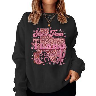 She's From Texas I Can Tell Retro Vintage Texas's Girl Women Sweatshirt | Mazezy