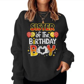 Sister Of The Birthday Boy Matching Family Birthday Party Women Sweatshirt - Thegiftio UK