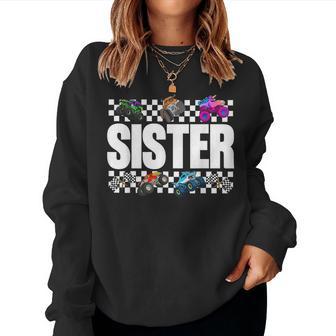 Sister Monster Truck Family Crew Birthday Matching Girl Kids Women Sweatshirt - Monsterry