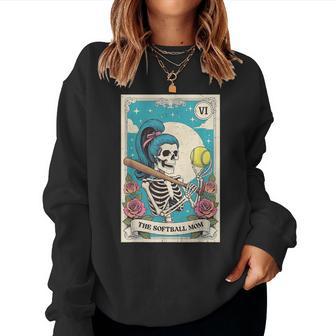 Softball Mom Skeleton Cheer Mama Game Day Womens Women Sweatshirt - Thegiftio UK