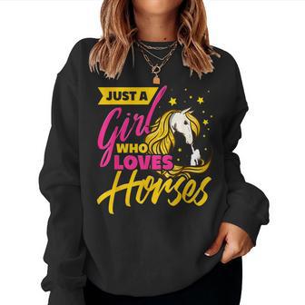 Solo Una Ragazza Che Ama I Cavalli Equitazione Donne Women Sweatshirt - Novitaregali