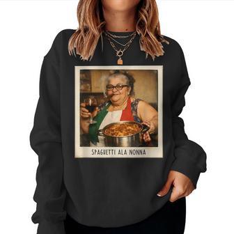 Spaghetti Ala Nonna Lustiges Italienische Pasta Oma Retro Sweatshirt Frauen - Geschenkecke