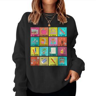 Spanish Teacher Back To School Maestra Dual Language Crew Women Sweatshirt - Thegiftio