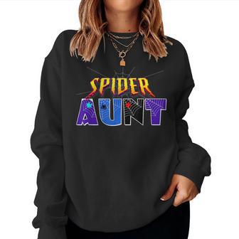 Spider Aunt Mother's Day Family Birthday Party Spider Women Sweatshirt - Monsterry
