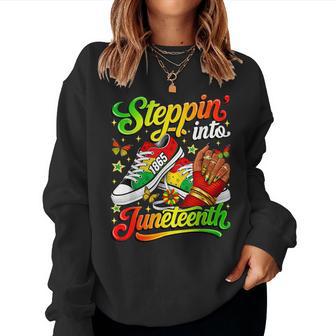 Stepping Into Junenth 1865 Black Afro Sneakers Girl Women Women Sweatshirt - Thegiftio UK