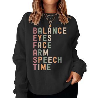 Stroke Awareness Be Fast Acronym Neuro Icu Nurse Father Women Sweatshirt - Thegiftio UK
