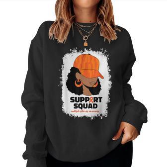 Support Squad Multiple Sclerosis Awareness Afro Black Women Women Sweatshirt | Mazezy