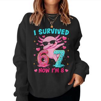 I Survived 6 7 Now I'm 8 Cute Axolotl 8Th Birthday Girl Boy Women Sweatshirt - Thegiftio UK