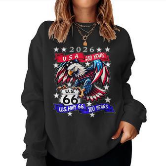 Usa 250 Highway 66 Mother Road Eagle Anniversary Patriotic Women Sweatshirt | Mazezy