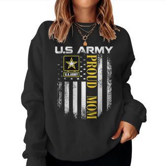 Vintage Army Proud Mom With American Flag Women Sweatshirt - Thegiftio UK