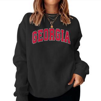 Vintage Georgia Ga Red Sports Style For Kid Women Sweatshirt - Thegiftio UK