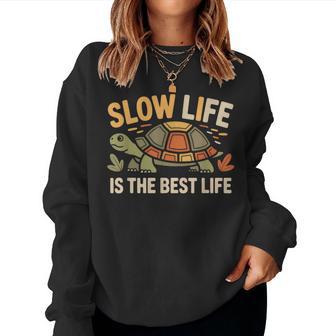 Vita Lenta Proprietario Tartaruga Retro Mamma Papa Lento E Women Sweatshirt - Novitaregali