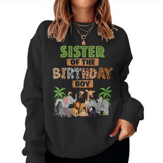 Wild Sister Of The Birthday Boy Zoo Safari Jungle Animal Women Sweatshirt - Thegiftio UK