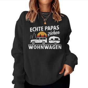 Wohnwagen Zubehör & Camping Geschenke Für Camper Echte Papas Ziehen Wohnwagen Camping Chwarz Klein Kurzarmommer Sweatshirt Frauen - Seseable