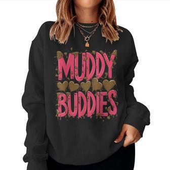 Womans Buddies Muddy Mud Run Mudding Running Girls Team Atv Women Sweatshirt - Thegiftio UK