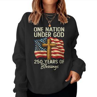 Women's 250 Years Of Blessing Nation Christian Usa 250Th Anniversary Women Sweatshirt | Mazezy