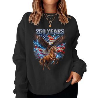 Women's Usa 250Th Anniversary Bald Eagle & Clydesdale Horse Women Sweatshirt - Thegiftio UK