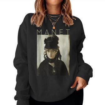 エドゥアール・マネ スミレの花束とベルテ・モリゾ レディーススウェットシャツ - Kawaiitshirt