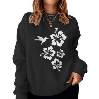 ハチドリ、ハイビスカス、花、男性、女性、子供 Tropical Hummingbird Hibiscus Flowers レディーススウェットシャツ - Kawaiitshirt