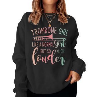 普通の女の子みたいなトロンボーンの女の子だが道音量大きいトロンボーン レディーススウェットシャツ - Kawaiitshirt