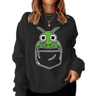 面白いカマキリデザイン 男性 女性 カマキリの恋人 レディーススウェットシャツ - Kawaiitshirt