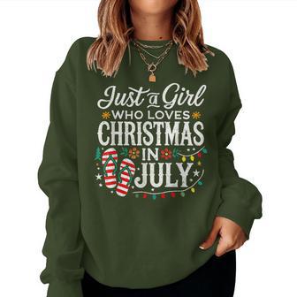 Christmas In July Girls Summer Beach Vacation Women Sweatshirt - Thegiftio UK