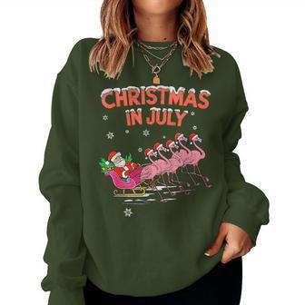 Flamingo Christmas In July Xmas Summer Christmas Girls Women Sweatshirt - Thegiftio UK