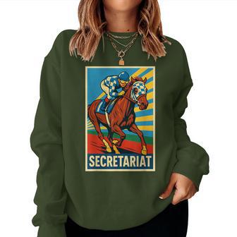 Secretariat Horse Horse Racing Del Mar Santa Anita Horse Women Sweatshirt - Thegiftio UK
