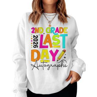 2026 Last Day Of School Autograph 2Nd Grade Graduation Women Sweatshirt - Thegiftio UK