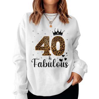 40 And Fabulous Leopardo 40 Cumpleaños 40 Años Regalo Sudadera Mujer - Regaloses