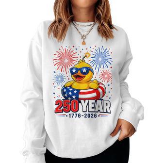 America 250Th Anniversary 4Th Of July Patriotic Rubber Duck Women Sweatshirt - Thegiftio UK