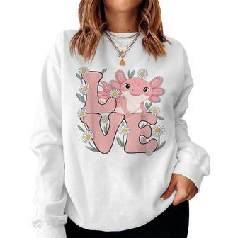Axolotl Love Cute Kawaii Boys Girls Kids Women Sweatshirt - Thegiftio