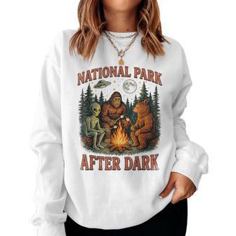Bigfoot National Park After Dark Sarcastic Humor Joke Women Sweatshirt - Thegiftio UK