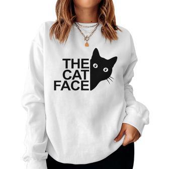 The Cat Face Girl Boy Cute Kitty Women Sweatshirt - Monsterry