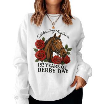 Celebrating 152 Years Derby Day Vintage Horse Racing Women Sweatshirt - Thegiftio UK