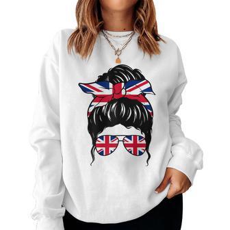 Chica Británica Gran Bretaña Bandera Británica Orgullosa Brit Sudadera Mujer - Regaloses