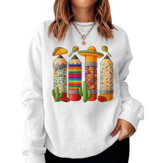 Cinco De Mayo Teacher Lets Fiesta Squad Mexican Party Women Sweatshirt - Thegiftio UK