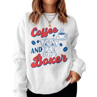 Coffee And Boxer Boxer Coffee Club Dog Lovers Women Sweatshirt | Seseable UK