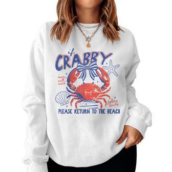 If Crabby Please Return To The Beach Summer Sunshine Girl Women Sweatshirt - Thegiftio UK